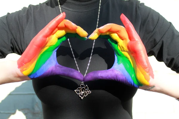 LGBT mani arcobaleno — Foto Stock