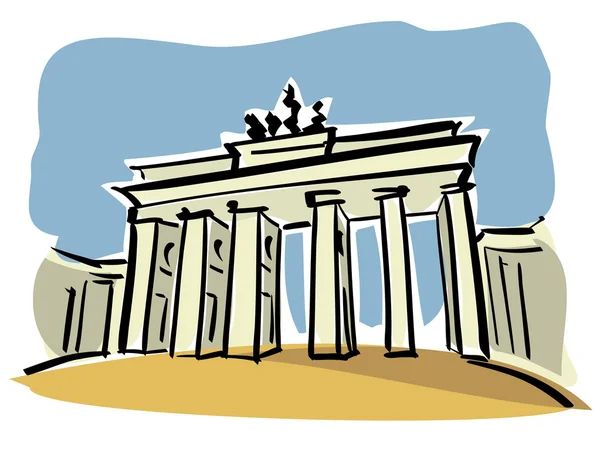 Berlín (Puerta de Brandemburgo) — Vector de stock