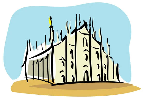 Milán, el Duomo de Milán — Vector de stock