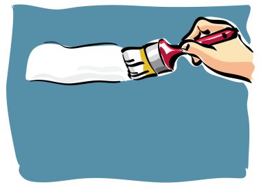 İnsan eli ile fırça boya duvar