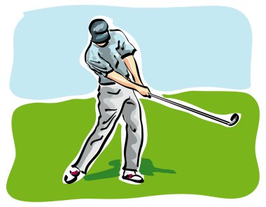 Karikatür tarzı golfçü
