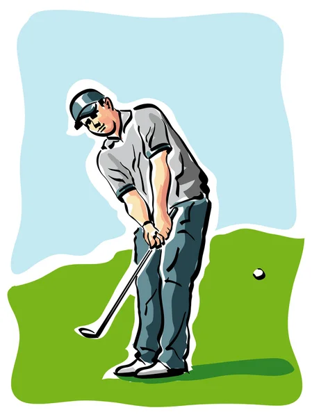Golfista colocando no verde —  Vetores de Stock