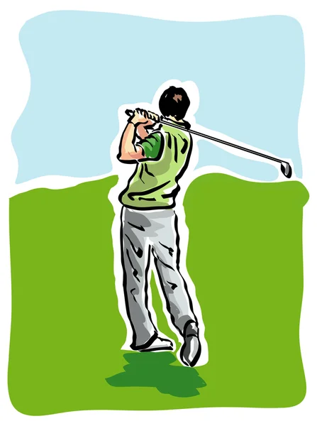 Jogador de golfe masculino —  Vetores de Stock