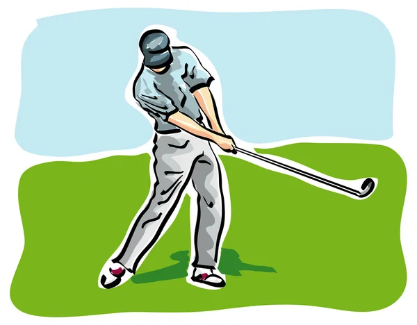 Golfista de estilo cartoon —  Vetores de Stock