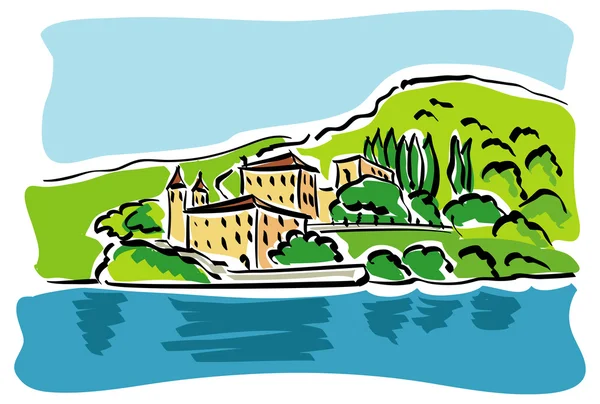 Lago de Como — Vector de stock