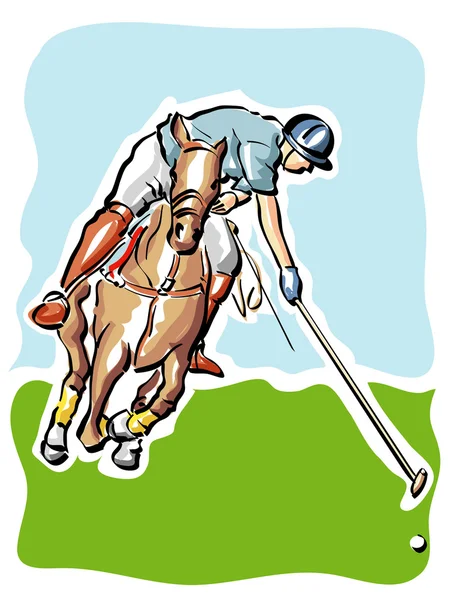 Male Polo player — Stock Vector