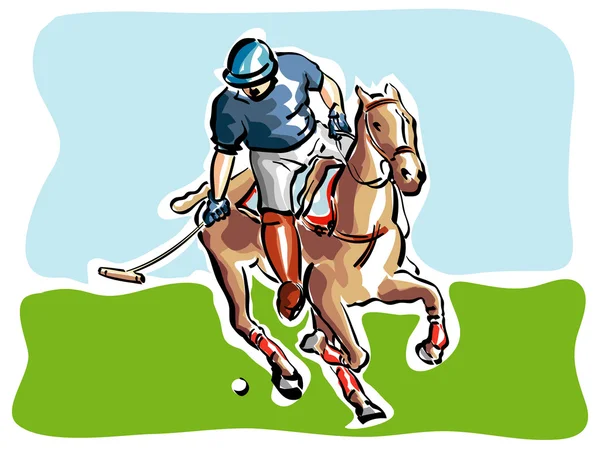 Joueur de polo masculin — Image vectorielle