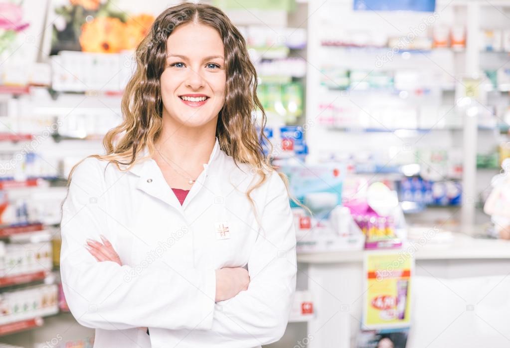 Pharmacist portrait in a store