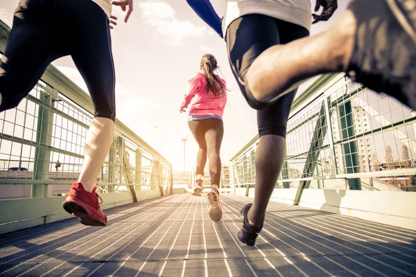 Joggers running outdoors Royalty Free Stock Photos