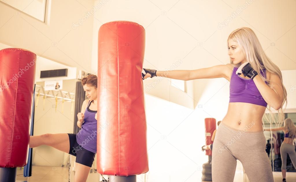 women training in the gym