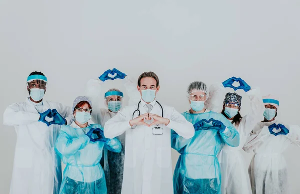 Héroes 2020 Imagen Con Personal Médico Enfermeras Médicos Concepto Sobre — Foto de Stock