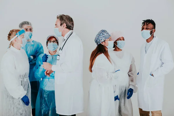 Heróis 2020 Imagem Com Equipe Médica Enfermeiros Médicos Conceito Sobre — Fotografia de Stock