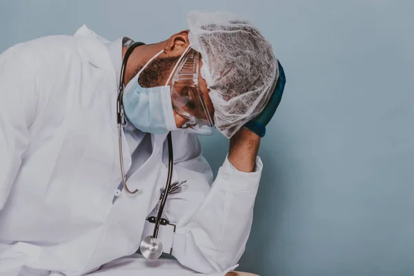 Médico Con Traje Protección Mascarilla Facial Para Luchar Contra Covid — Foto de Stock