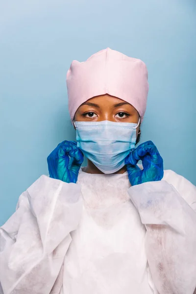 Médico Con Traje Protección Mascarilla Facial Para Luchar Contra Covid —  Fotos de Stock