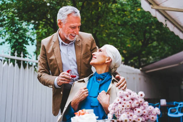 Schöne Senioren Dating Freien Ältere Paare Portrait Konzepte Über Ältere — Stockfoto