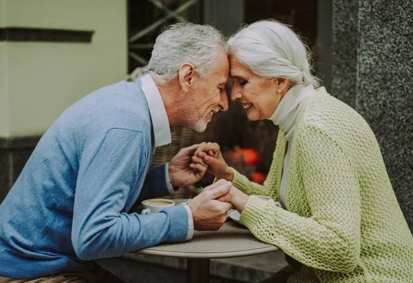 Bella Coppia Anziana Incontri All Aperto Maturo Ritratto Coppia Concetti — Foto Stock