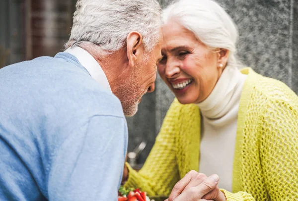 Schöne Senioren Dating Freien Ältere Paare Portrait Konzepte Über Ältere — Stockfoto