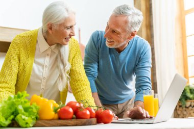 Güzel son sınıf aşıkları - Yaşlılar evde eğlenirken resim çekiyorlar - ilişki, yaşlılar ve yaşam tarzı kavramları