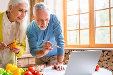 Güzel son sınıf aşıkları - Yaşlılar evde eğlenirken resim çekiyorlar - ilişki, yaşlılar ve yaşam tarzı kavramları