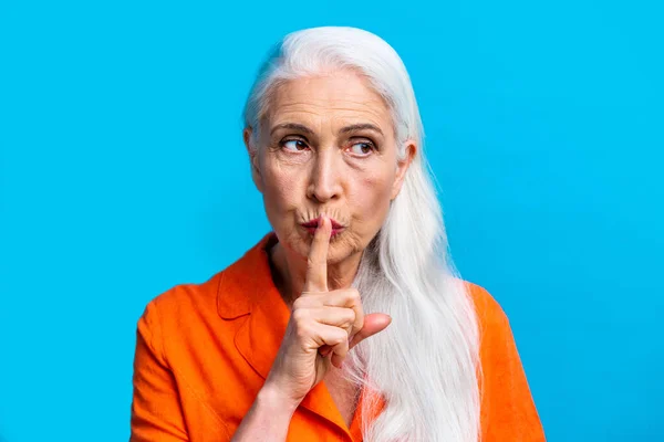 Mooie Senior Vrouw Portret Studio Schot Achtergrond Oudere Persoon Half — Stockfoto