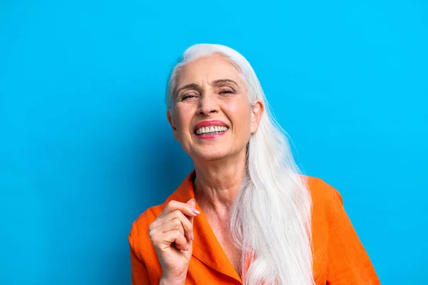 Mooie Senior Vrouw Portret Studio Schot Achtergrond Oudere Persoon Half — Stockfoto