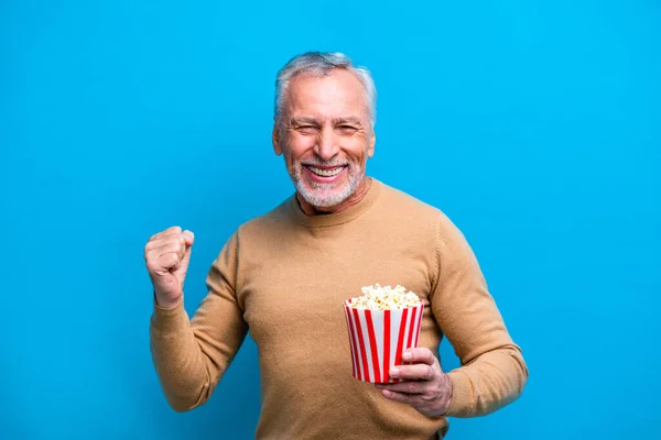 Bonito Retrato Homem Sênior Estúdio Filmado Segundo Plano Pessoa Idosa — Fotografia de Stock