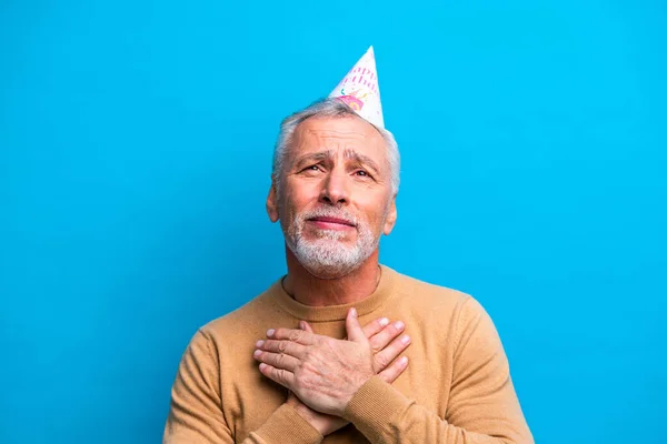 Handsome Senior Man Portrait Studio Shot Background Ältere Person Halb — Stockfoto