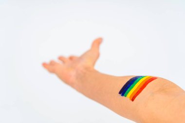 Igbtq toplum hakları için transseksüel mücadele - transseksüel erkek portresi, eşcinsellere, lezbiyenlere, transseksüellere ve homofobiye karşı kavramsal destek