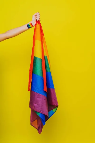 LGBT rainbow flag, conceptual support for gay people, lesbians, transgender and against homophobia