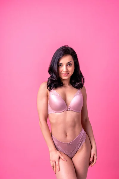 Mujer Sexy Con Cuerpo Sensual Haciendo Poses Eróticas Chica Bonita — Foto de Stock