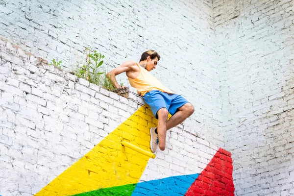 Amputated Parkour Atleet Tijd Doorbrengen Het Park — Stockfoto