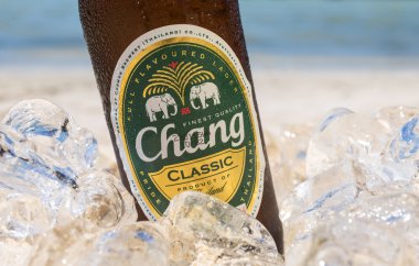 Chang beer on the beach clipart