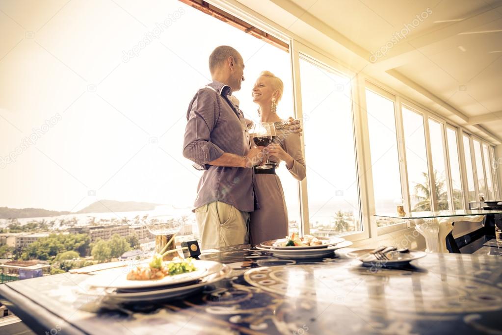 Couple in luxury restaurant