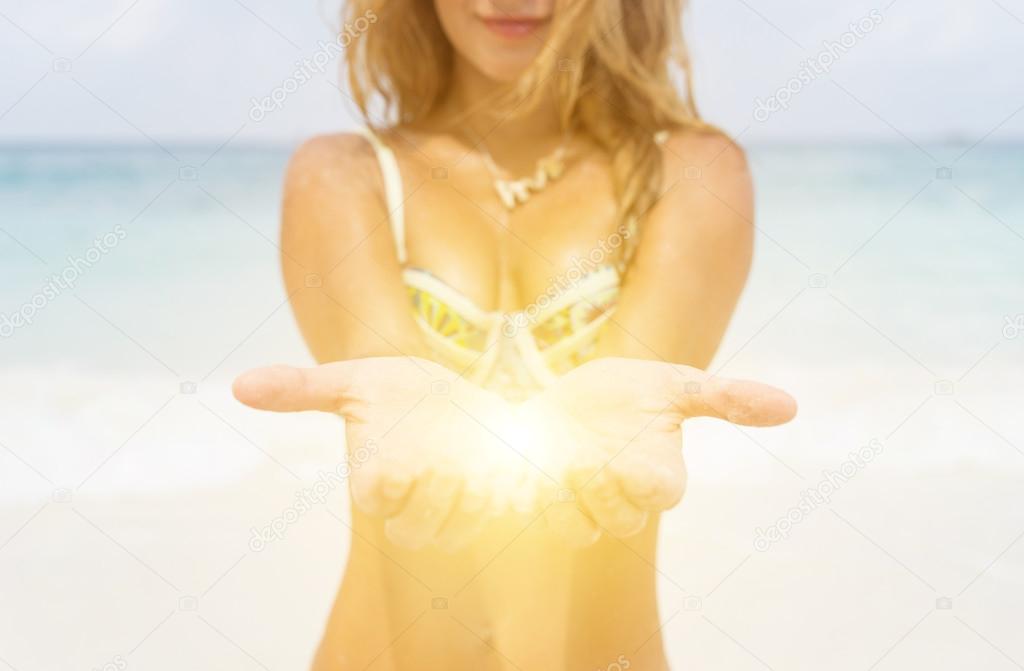 light in the palm of the hands