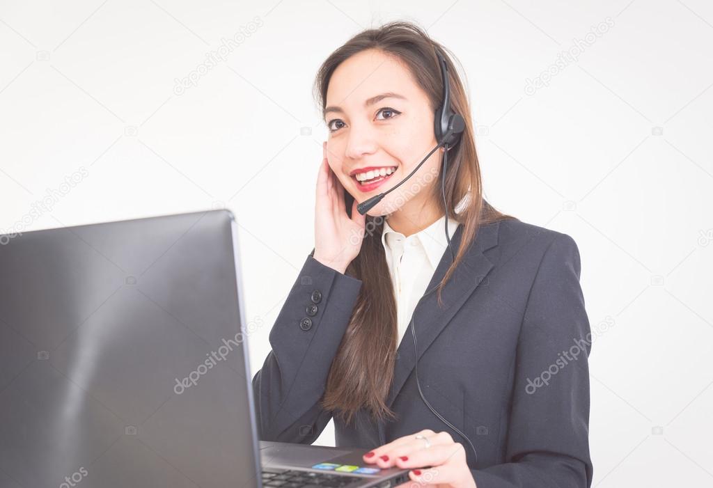 asian employer working at customer service 