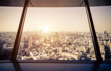 Tokyo hava görünümünden Gözlemevi 