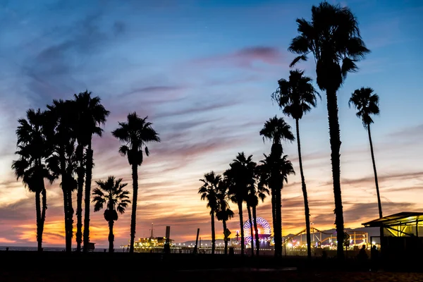 Santa Monica ao pôr-do-sol — Fotografia de Stock