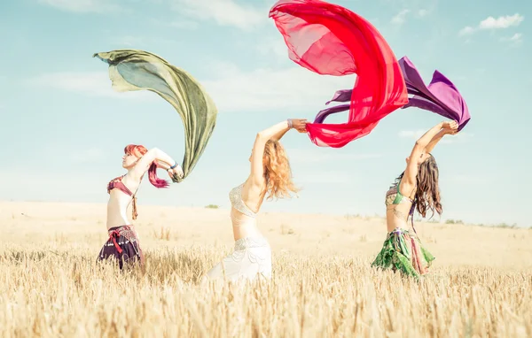 Grupo de danza del vientre en acción — Foto de Stock