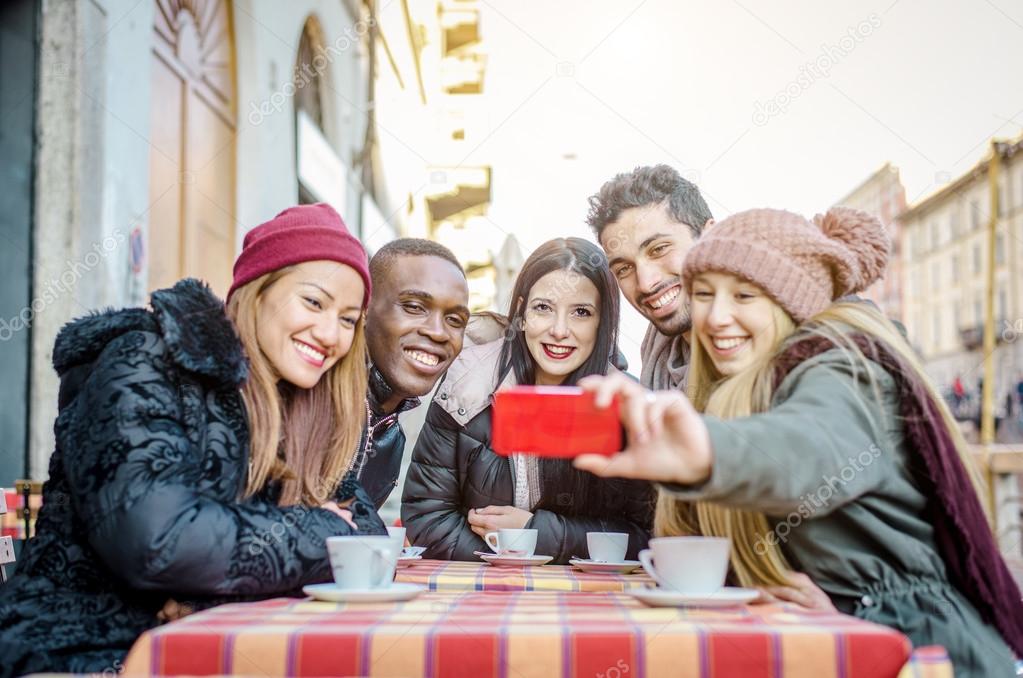 Friends taking selfie