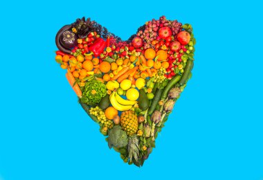 Fruits and vegetables heart clipart