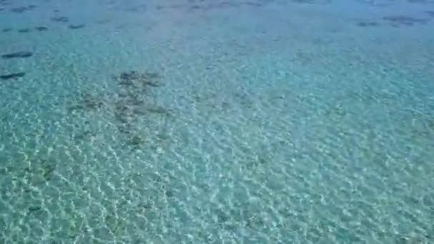 Die Blaue Lagune in Französisch-Polynesien ist eine kleine Lagune, die sich innerhalb der größten Lagune des Rangiroa-Atolls entwickelt. Es sieht aus wie ein riesiges blaues Schwimmbad, das wie ein Aquarell aussieht — Stockvideo