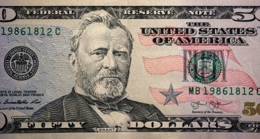 50 dolarlık banknot makrosu. Başkan Grant 'e yakın durun.