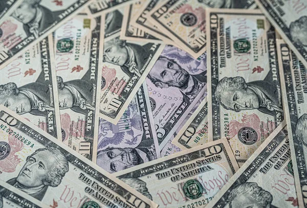 Background with money american hundred dollar bills. 20 dollars, 100 dollars — Stock Photo, Image