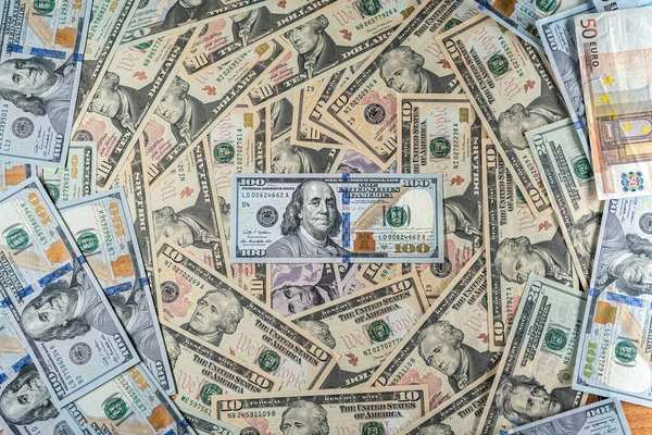 Background with money american hundred dollar bills — Stock Photo, Image