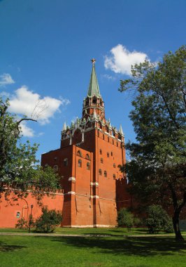 Kışın Moskova Kremlin 'in göz kamaştırıcı panoramik gece görüntüsü, Rusya Fotoğrafı