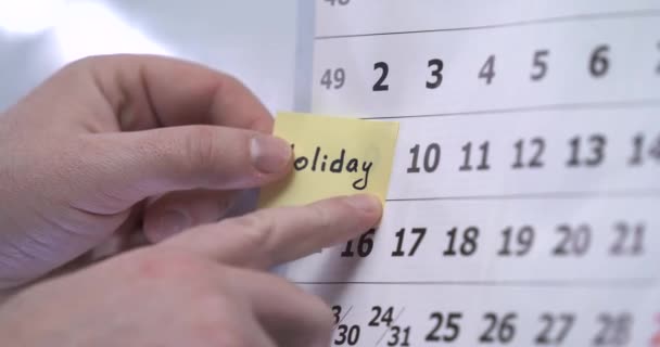 Kalenderzeichen des Hollyday. Warten auf einen Tag — Stockvideo