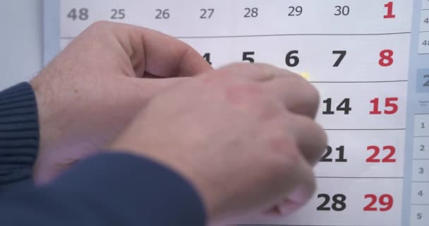 Calendario Mark Off Days Go By Time (en inglés). Deseando un buen día — Vídeos de Stock