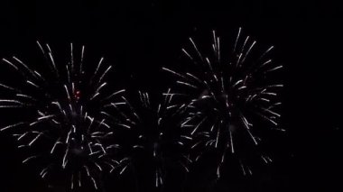 4 Temmuz 'daki bağımsızlık gününden önce Derin Kara Arkaplan Gökyüzü' nde Havai fişek Festivali Şovu
