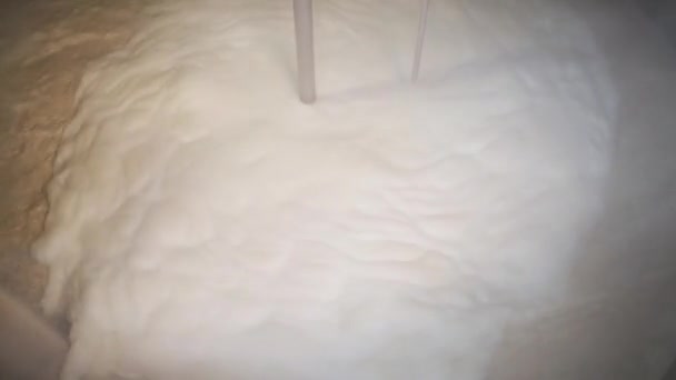 Beer wort starting to boil, Wort for Home Brew. 4k footage — 비디오