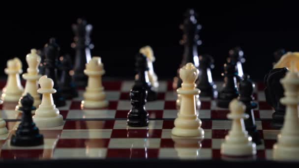 Strategic moves, chess game. 4k — Vídeos de Stock